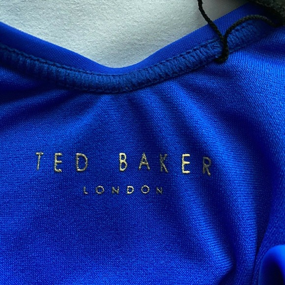 Ted Baker Womens Halter One Piece Swimsuit Bright Blue M Medium Size 3 - Picture 5 of 6